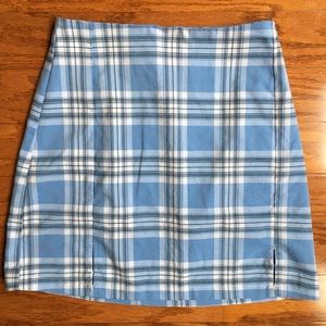 Brandy Melville blue and white plaid mini skirt one  Sz